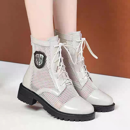 Damen Modische Stiefeletten aus atmungsaktivem Netzmaterial mit robusten Profilsohlen R&B