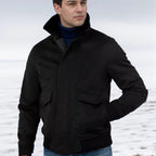 Herren modische Bomberjacke mit warmem Kragen R&B