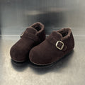 Damen Kuschelige Wildleder-Clogs mit warmem Innenfutter und praktischem Schnallenverschluss R&B