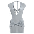Damen Glamouröses Jumpsuit mit tiefem V-Ausschnitt und Wickeldesign R&B