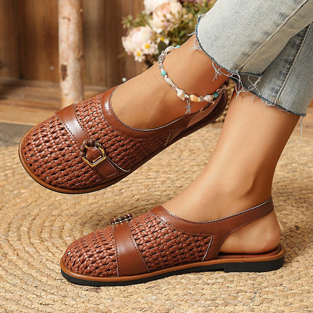 Damen Bequeme Sling-Sandalen mit dekorativem Riemendesign R&B