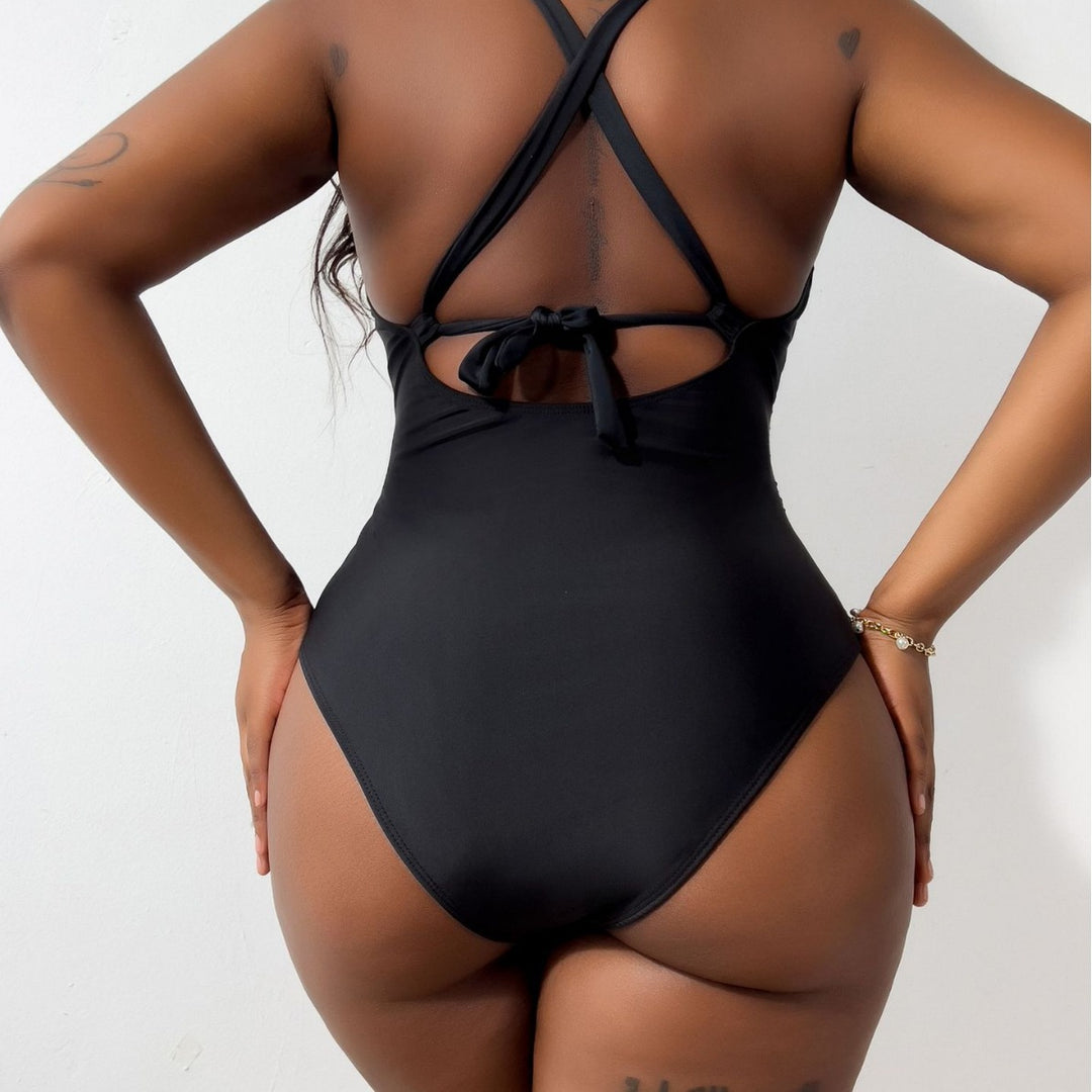 Damen Einteiler Badeanzug mit exquisitem Schlüssel-Ausschnitt R&B