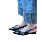Damen elegante Slingback-Pumps mit funkelnder Schmuckverzierung