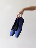 Damen Elegante Schnür-Ballerinas aus satinierter Textiloberfläche R&B