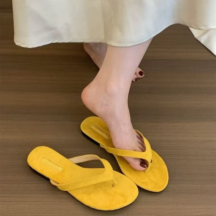 Damen Zehentrenner aus weichem Veloursleder mit ergonomischem Fußbett R&B