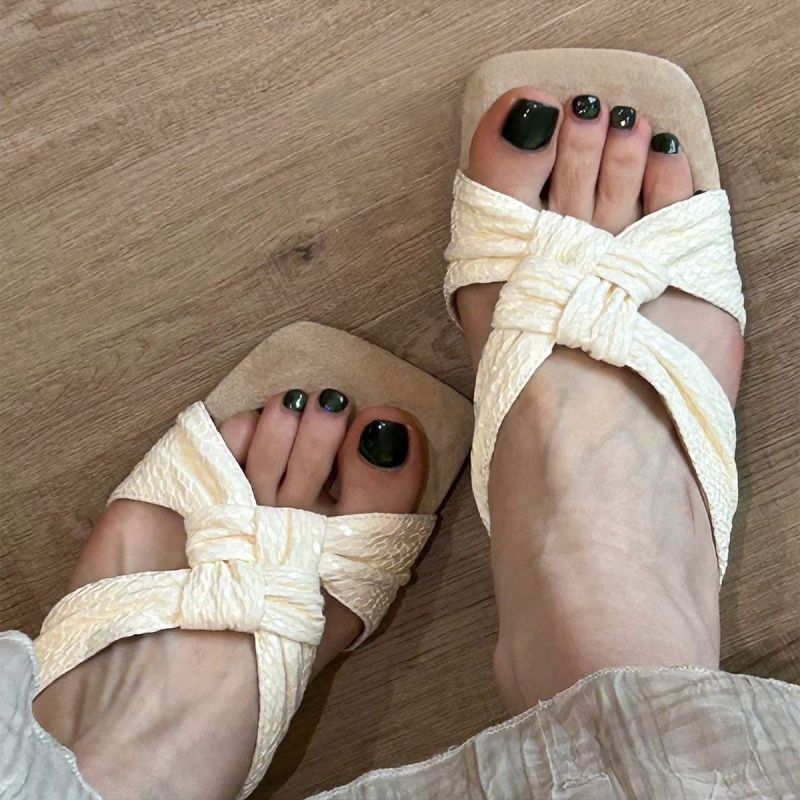 Damen Slip-On Sandalen mit elegante Faltendetails R&B