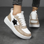 Damen Sportliche Sneakers mit modischem Sternenmotiv und dämpfender Sohle