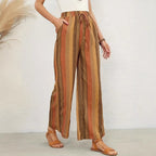 Damen Weit geschnittene Sommerhose mit Kordelzug und seitlichen Taschen R&B