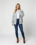 Lockere Damen Oversize BasR&Ball Jacke im verspielten Koreanischen Stil