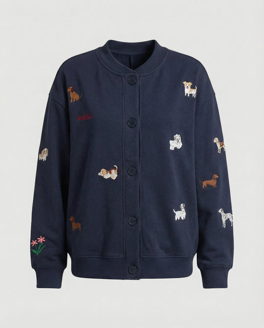 Lockere Damen Oversize Baseball Jacke im verspielten Koreanischen Stil