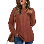 Damen lässiges Langarmshirt mit Streifen R&B