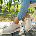 Damen Sneaker mit modischem Bastboden und atmungsaktivem Obermaterial R&B