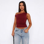 Damen Crop-Top mit floralem Design und schulterfreiem Schnitt R&B