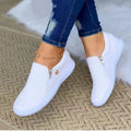 Damen Slip-On Sneakers mit seitlichem Reißverschluss und atmungsaktiver Textur R&B