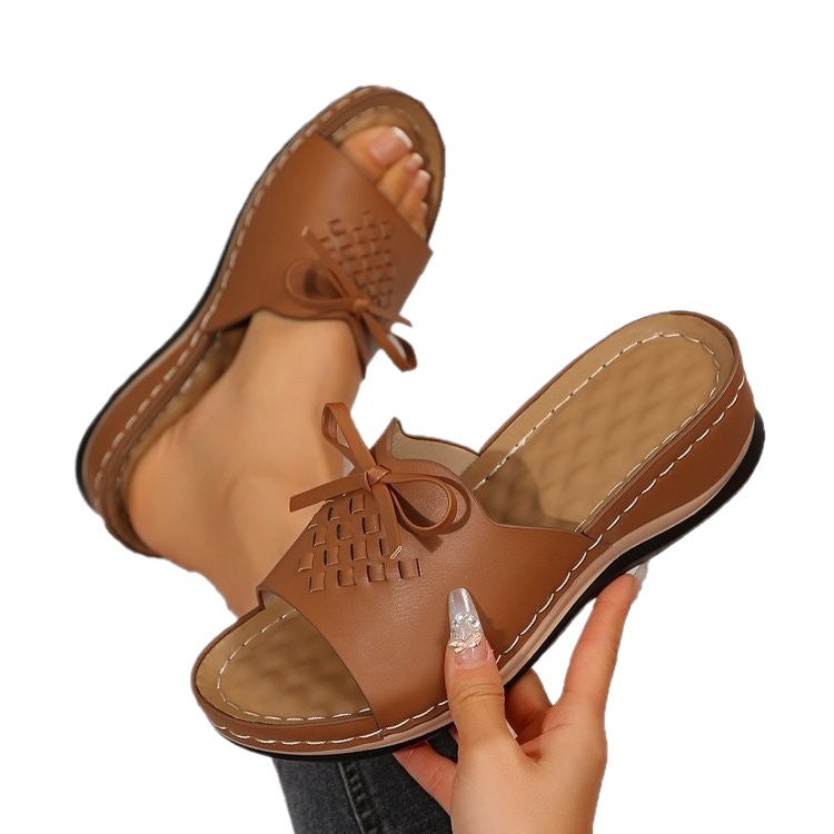Damen Komfortable und stilvolle Mules mit raffiniertem Schleifendetail R&B