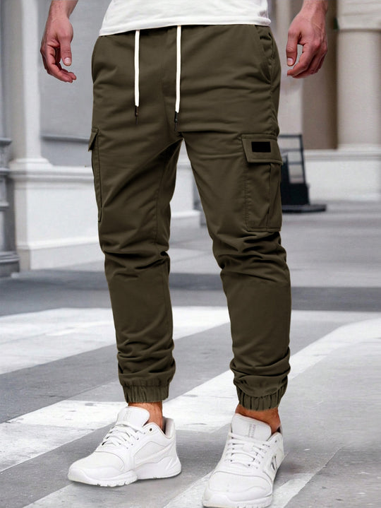 Herren Cargo-Hose mit elastischem Bund und multifunktionalen Taschen R&B