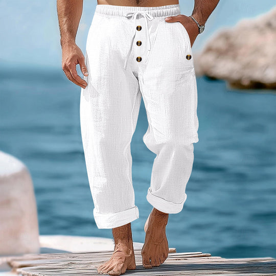 Herren lockere Strandhose mit verstellbarem Kordelzug und praktischen Seitentaschen R&B