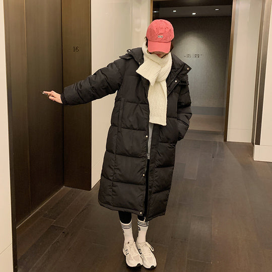 Damen Lange isolierte Winterjacke mit Kapuze und zusätzlichen Innentaschen R&B
