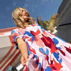 Damen verspieltes Sommerkleid mit Rüschen und asymmetrischem Saum