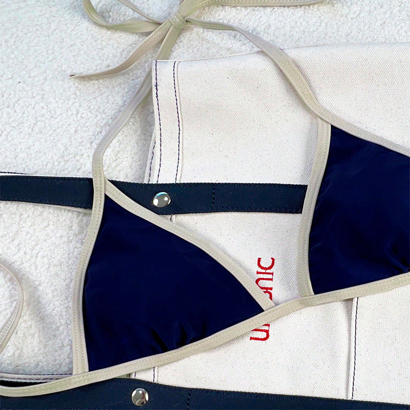 Damen Bikini mit modernem Schnitt und verspielten Bindändern