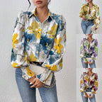 Damen Bluse mit floralen Mustern und puffärmel