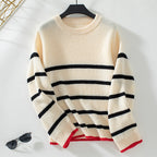 R&B | Gestreifter Strickpullover Mit Weichem Material