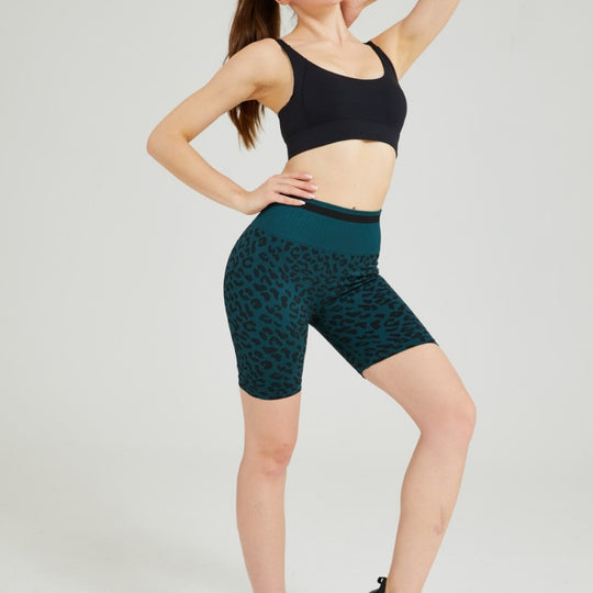 Damen Sportliche Radlerhosen mit innovativem Leopardenmuster R&B