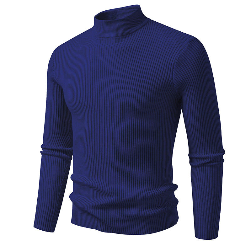 Herren eleganter Rollkragenpullover aus feinem Rippstrick R&B