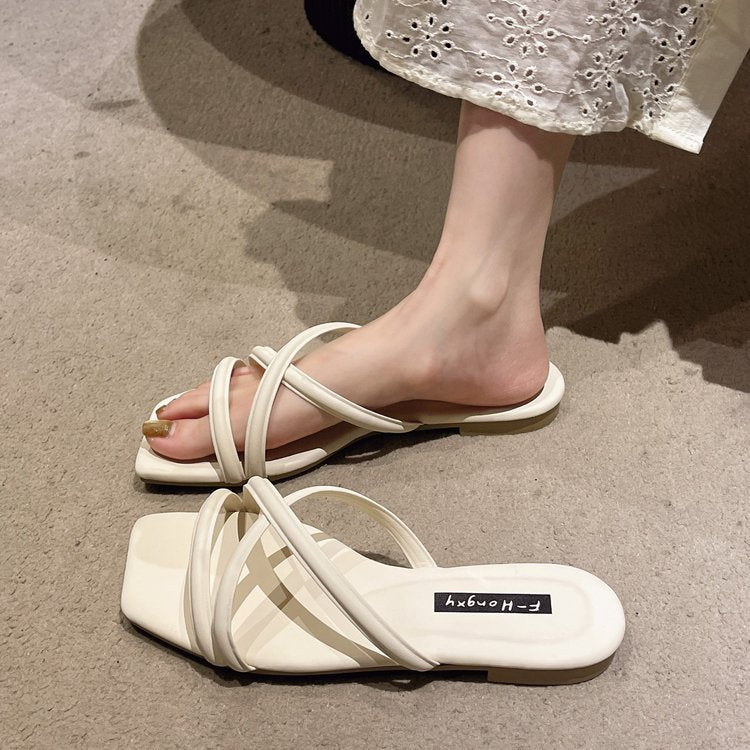 Damen modische Riemchensandalen mit elegantem Samtfinish R&B