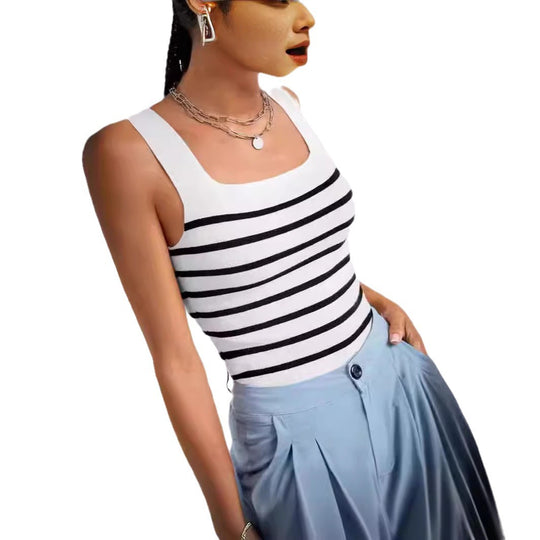 Damen gestreifter Baumwollbody R&B