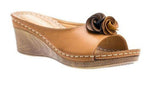Damen Bequeme Keil-Sandalen mit dekorativem Blumenapplikation