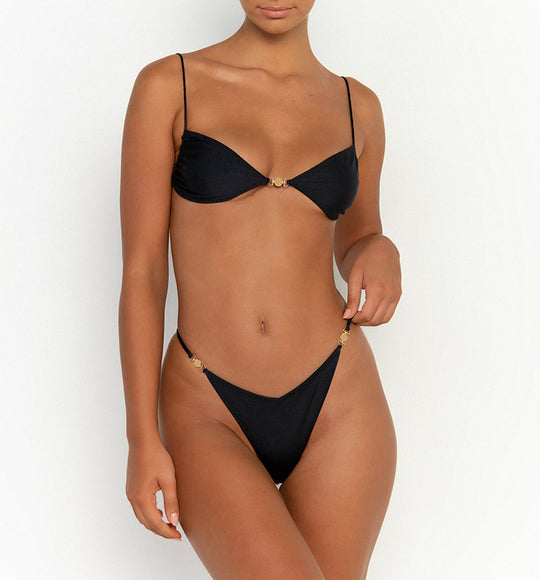 Damen Triangel-Bikini mit glänzendem Material und raffiniertem Schmuckdetail R&B