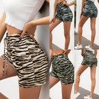 Damen Freizeitshorts mit elastischem Bund und modischem Tigermuster