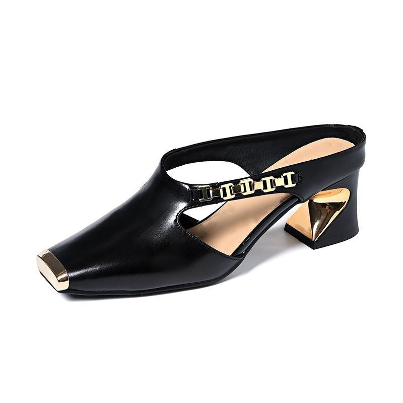 Damen Sling-Pumps mit geometrischem Blockabsatz und modischem Riemchen R&B