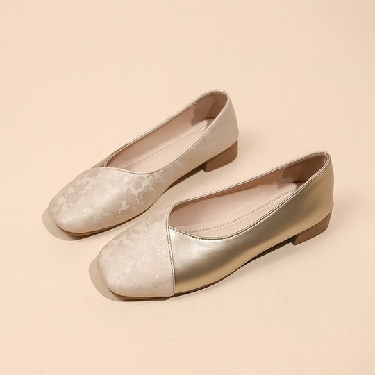 Damen elegante Ballerinas mit floralem Design und komfortablem Fußbett R&B