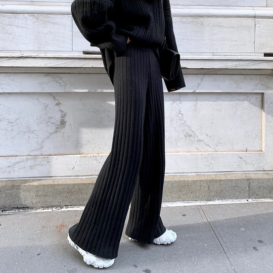 Damen Weitgeschnittene Relaxed-Look Strickhose R&B