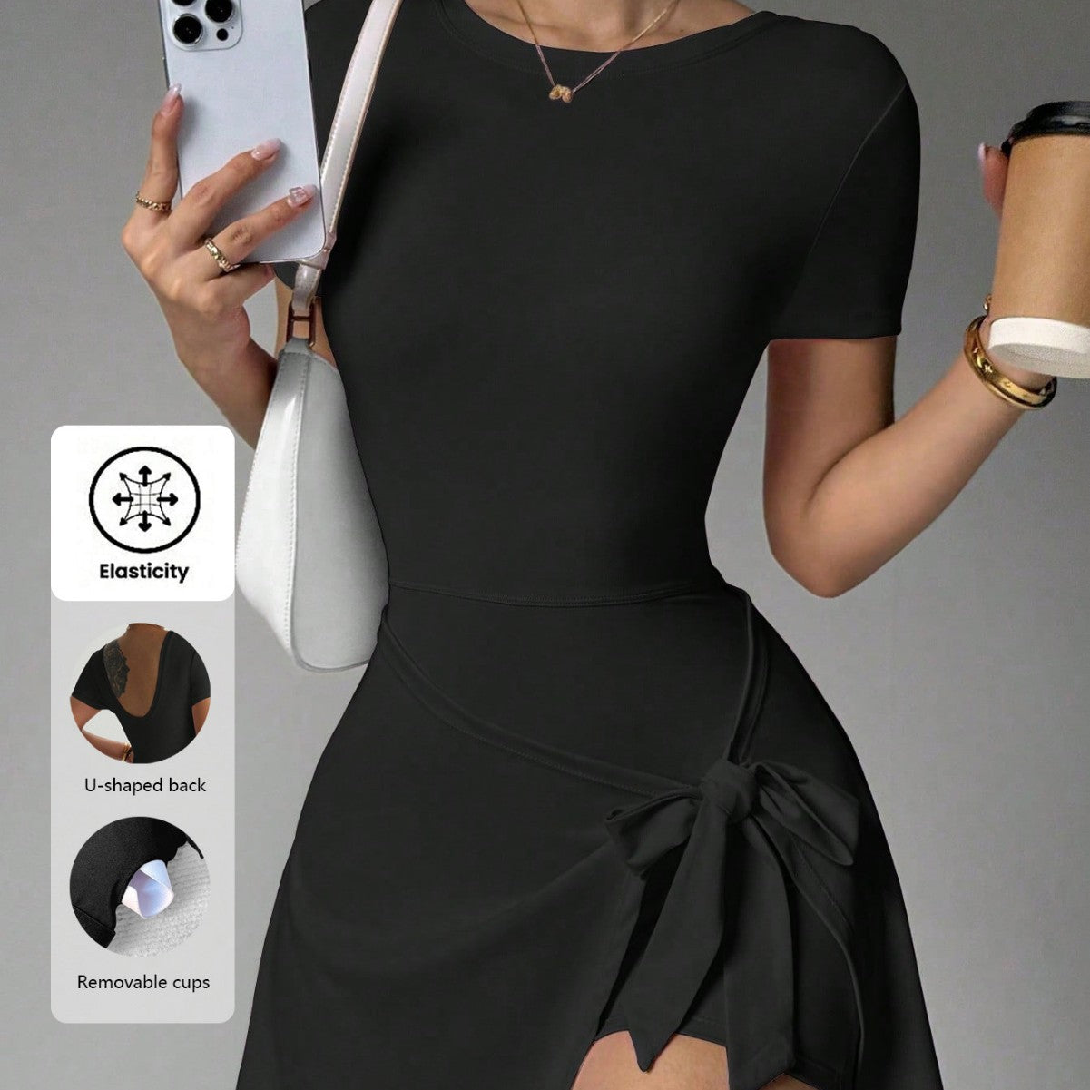 Damen Sportliches Wickel-Kleid R&B