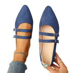 Damen spitze Mary Jane Ballerinas mit doppeltem Riemchen und komfortablem Fußbett R&B