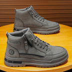 Damen Hohe Schnürstiefel mit praktischer Reißverschlussöffnung und robuster Profilsohle