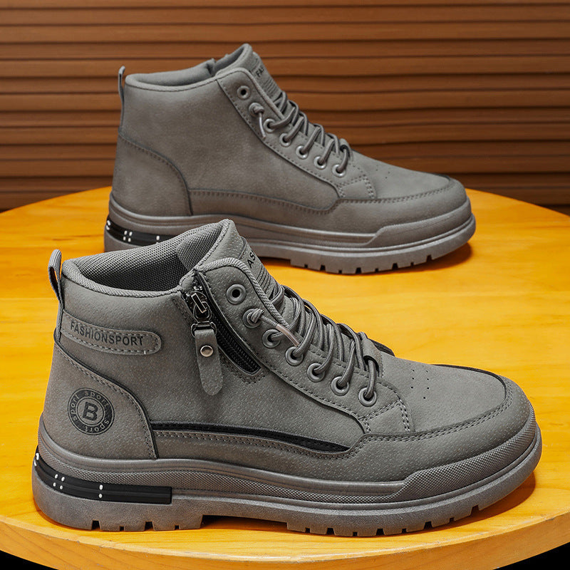 Damen Hohe Schnürstiefel mit praktischer Reißverschlussöffnung und robuster Profilsohle