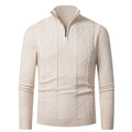 Herren Strickpullover mit Halb-Zip und strukturiertem Muster R&B