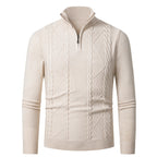 Herren Strickpullover mit Halb-Zip und strukturiertem Muster R&B