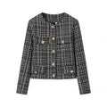 Damen elegante Tweedjacke mit goldenen Knöpfen R&B