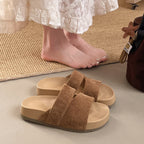 Damen Komfortable Wedgesandalen mit doppeltem Riemen und leichtem Fußbett EB