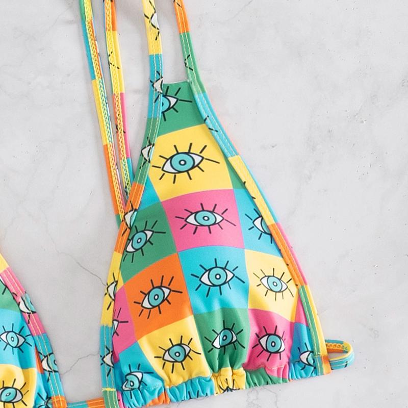Damen Triangel-Bikini mit auffälligem grafischen Design R&B