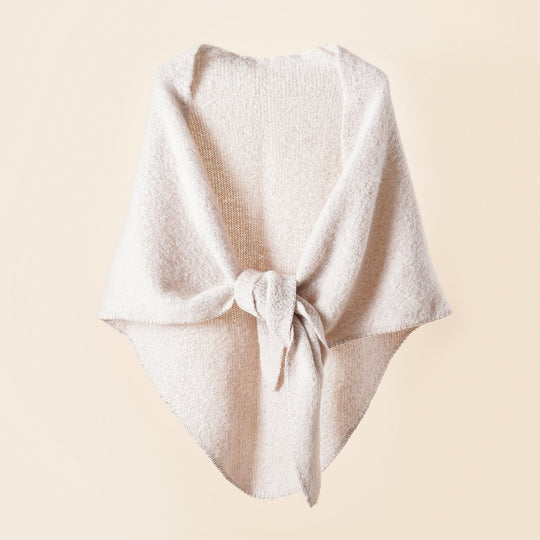 Damen Kuscheliger Wickelponcho mit Modernen Fransen und Elegantem Design R&B