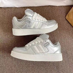 Damen Modische Sneaker mit schimmerndem Metallic-Obermaterial und gepolsterter Innensohle R&B