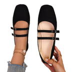 Damen spitze Ballerinas mit doppelt verstellbaren Riemchen R&B