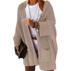 Damen gemütlicher Strick-Kimono mit Taschen