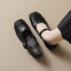 Damen Ballerinas mit hochwertigem Textil und verstellbarem Riemen